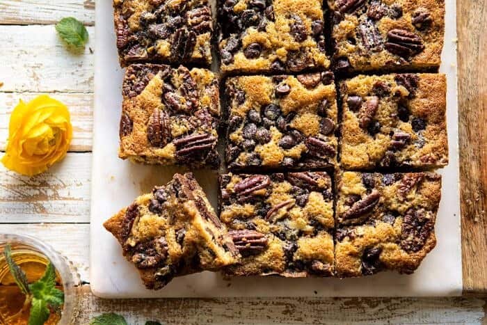 horizontal photo of Kentucky Derby Pie Chocolate Chip Cookie Bars