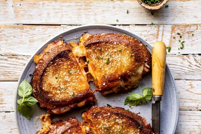 Kimchi Grilled Cheese | halfbakedharvest.com #grilledcheese #easyrecipes #korean horizontal photo of Kimchi Grilled Cheese