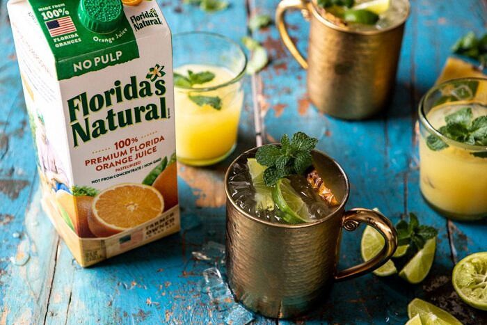 horizontal photo of Orange Pineapple Moscow Mule 