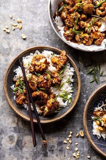 Better Than Takeout Kung Pao Cauliflower | halfbakedharvest.com #vegan #healthyrecipes #easyrecipes #vegetables