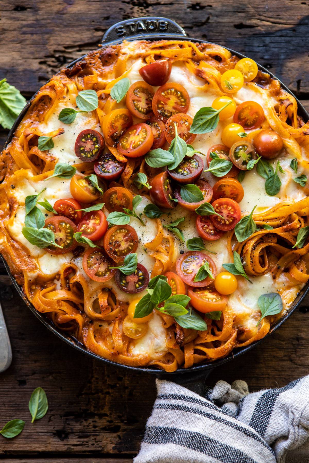One Pot 30 Minute Creamy Tomato Basil Pasta Bake | halfbakedharvest.com #pasta #summerrecipes #onepot