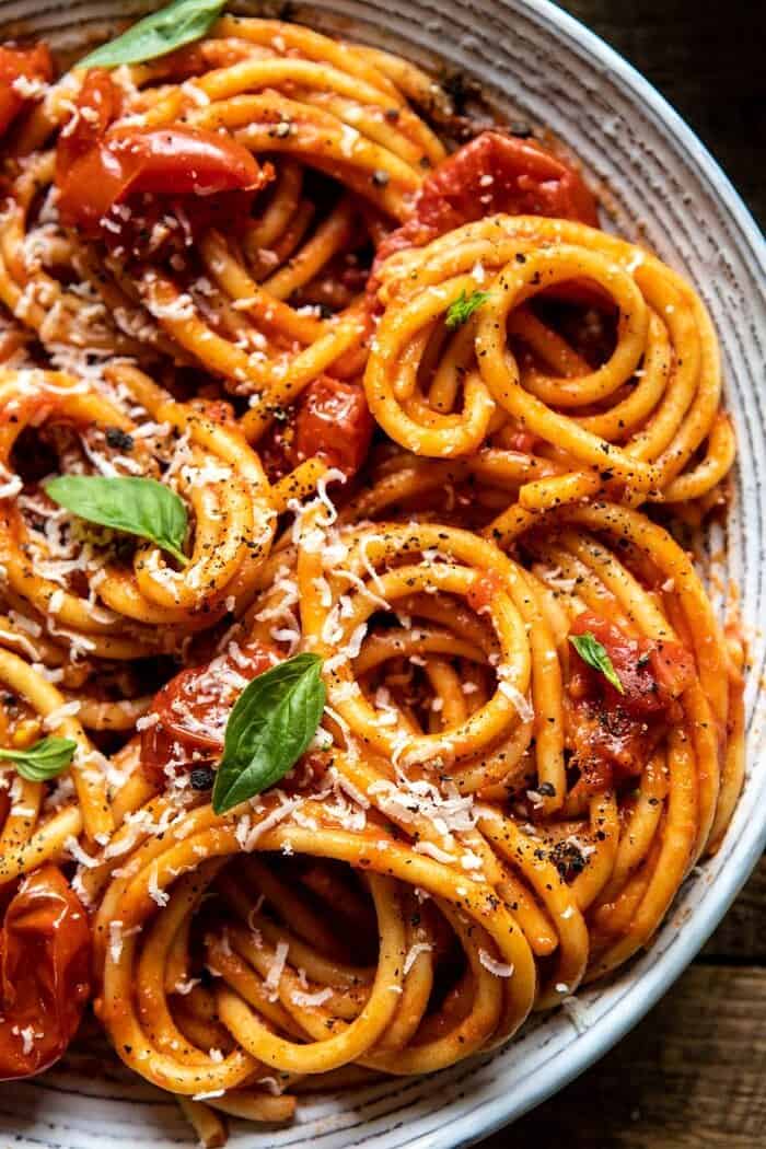 Bucatini Amatriciana | halfbakedharvest.com #pasta #easyrecipes #italian