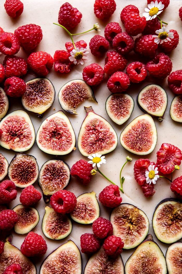 overhead close up photo of No Fuss Healthy Coconut Tart | halfbakedharvest.com #vegan #nobake #healthydessert #healthy