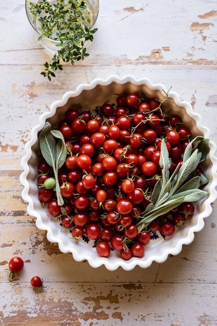 Sage Lemon Butter Chicken Piccata with Mashed Cauliflower | halfbakedharvest.com #chicken #healthyrecipes #easyrecipes #fall #autumn photo of raw tomatoes