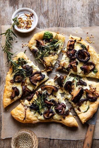 French Onion Mushroom Pizza | halfbakedharvest.com #pizza #mushrooms #easyrecipes