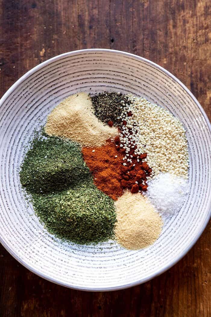 Spicy Ranch Chex Mix | halfbakedharvest.com #appetizers #snacks #easyrecipes #gameday #christmas #thanksgiving Spicy Ranch seasoning mix