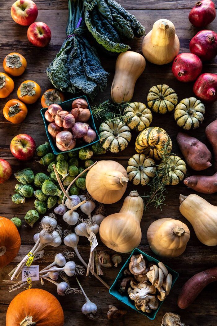 Our 2019 Thanksgiving Menu and Guide | halfbakedharvest.com #thanksgiving #thanksgivingmenu #holiday raw produce shot