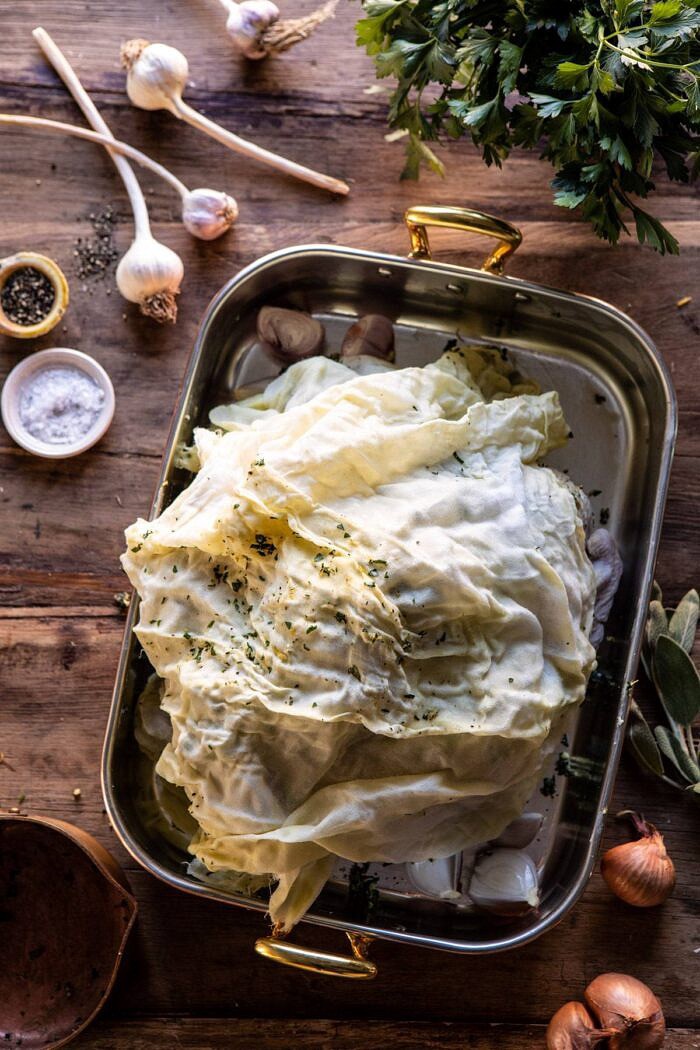 Our 2019 Thanksgiving Menu and Guide | halfbakedharvest.com #thanksgiving #thanksgivingmenu #holiday turkey before roasting with buttered cheesecloth on top