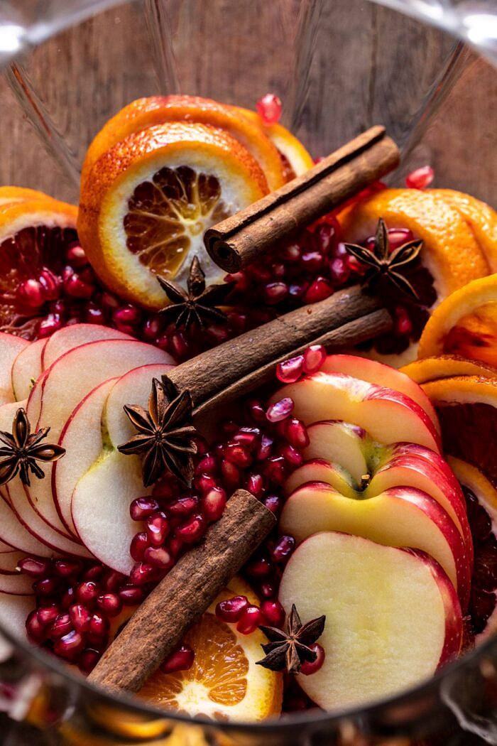 Thanksgiving Sangria | halfbakedharvest.com #thanksgiving #sangria #holiday raw fruit and spices before adding wine