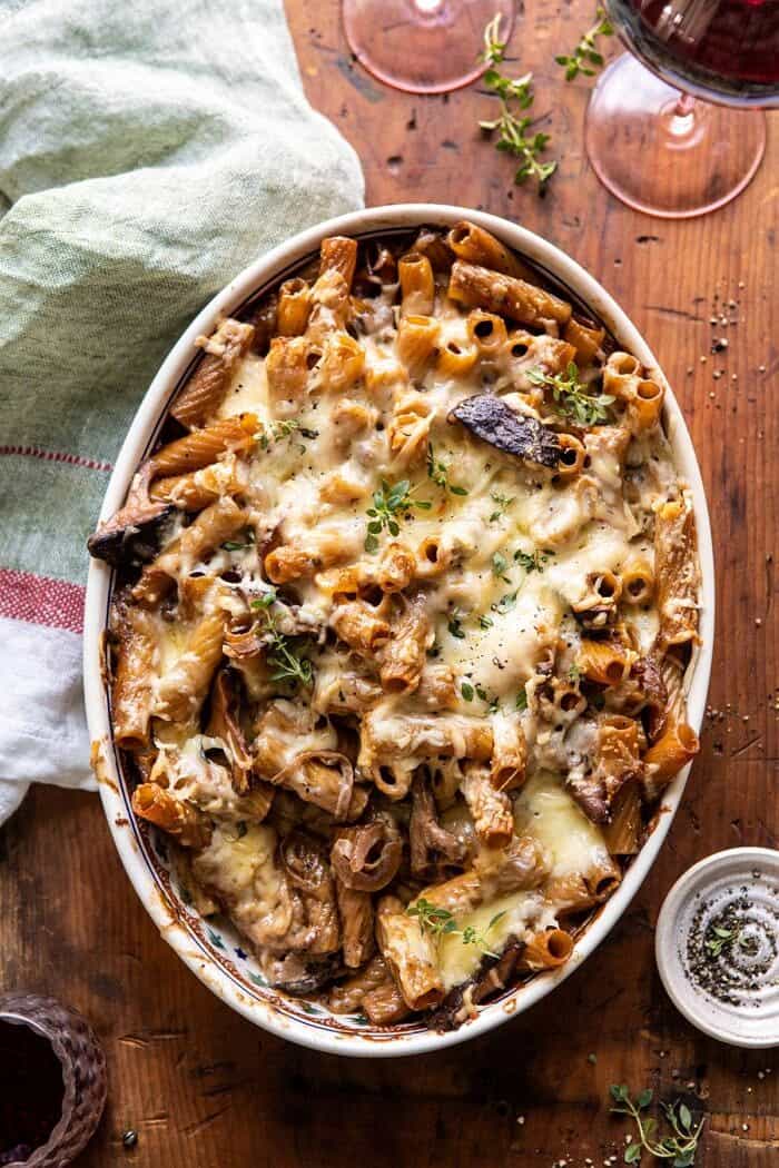 One Pot Creamy French Onion Pasta Bake | halfbakedharvest.com #pasta #frenchonion #easyrecipes
