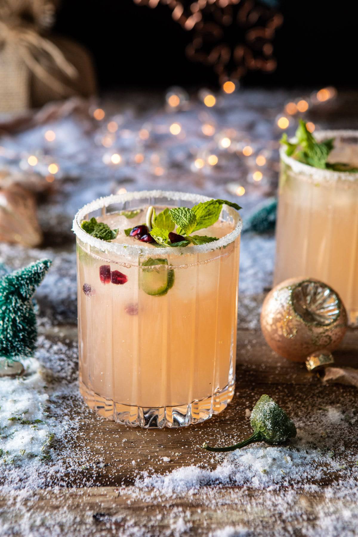 The Spicy Sweet Grinch Cocktail | halfbakedharvest.com #thegrinch #christmasdrinksaturday #vodka