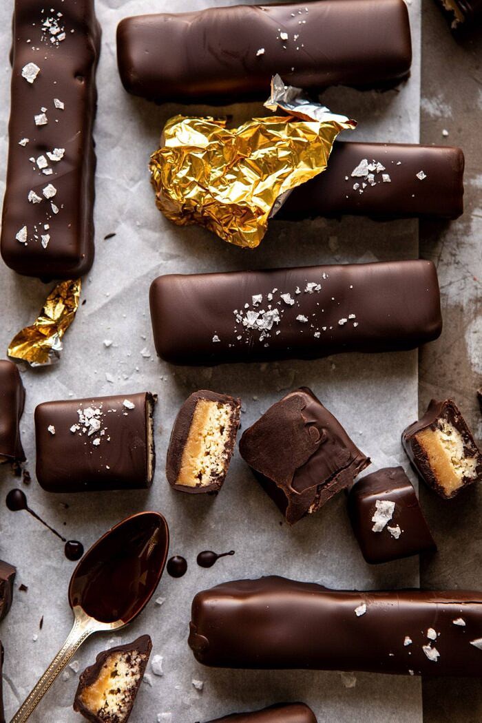 Homemade Vegan Twix Bars | halfbakedharvest.com #vegan #chocolatebar