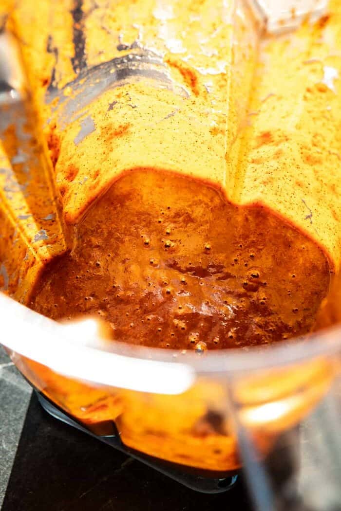 Mushroom Al Pastor Tacos with Garlic Lime Special Sauce | halfbakedharvest.com #vegan #mushrooms #tacos chipotle pineapple sauce in blender