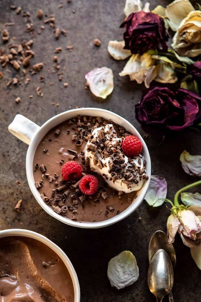 overhead photo of 4 Ingredient Chocolate Mousse 