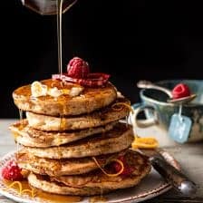 Earl Grey Lemon Ricotta Pancakes with Salted Maple Butter | halfbakedharvest.com
