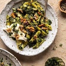 Herby Kale Pesto Pasta with Buttery Walnuts | halfbakedharvest.com