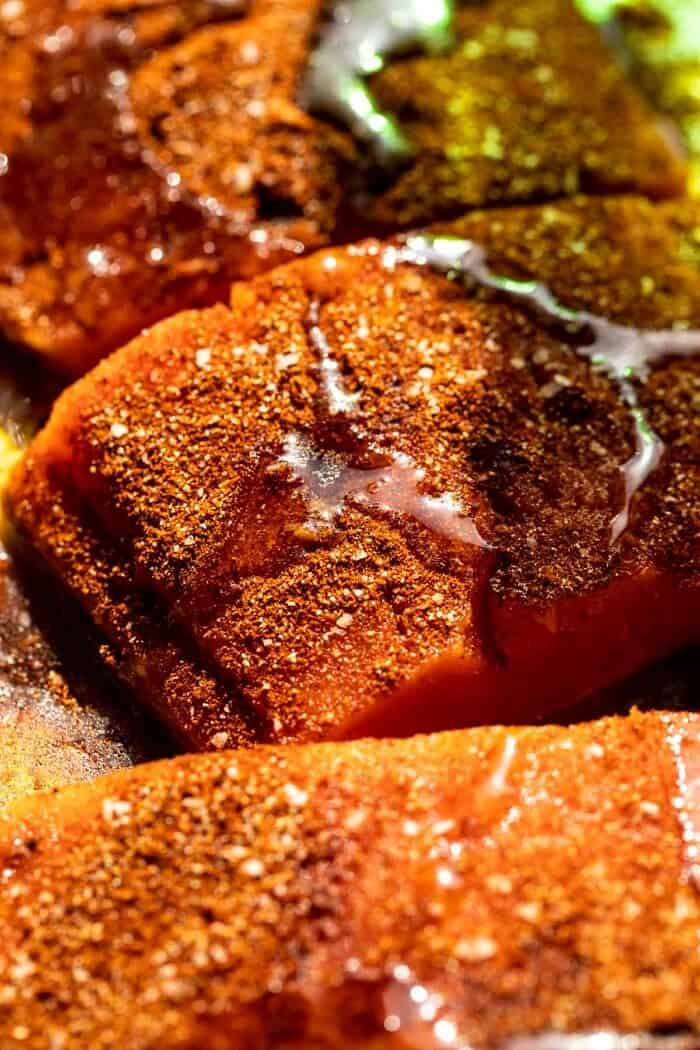 prep photo of raw salmon