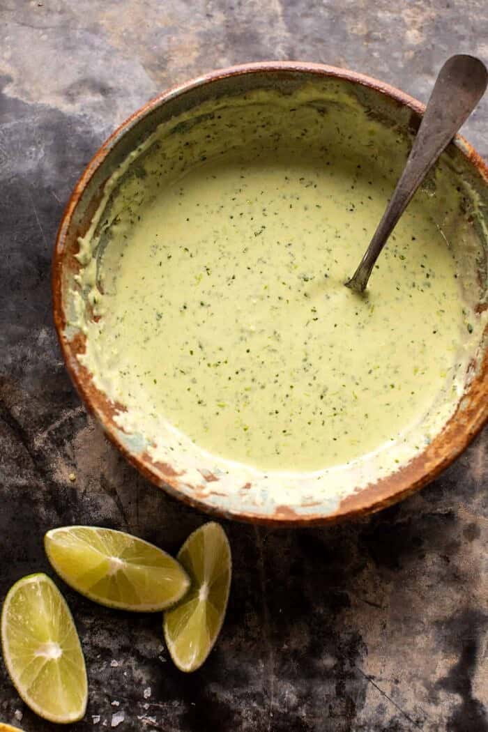 overhead photo of Cilantro Lime Special Sauce