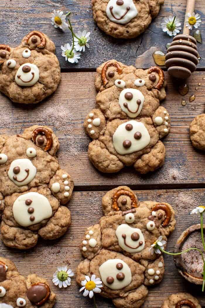 overhead close up photo of Sweet and Salty Teddy Bear Snickerdoodles