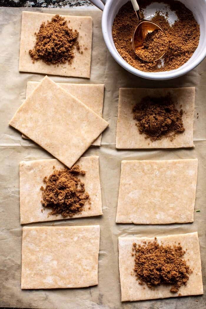 overhead prep photo of assembling Pop Tarts 