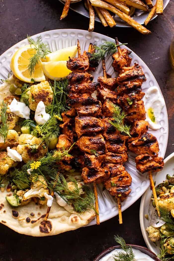 Lebanese Chicken with Charred Lemon Cauliflower | halfbakedharvest.com