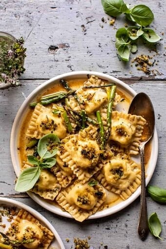 Lemon Butter Cheese Ravioli with Garlic Basil Breadcrumbs | halfbakedharvest.com