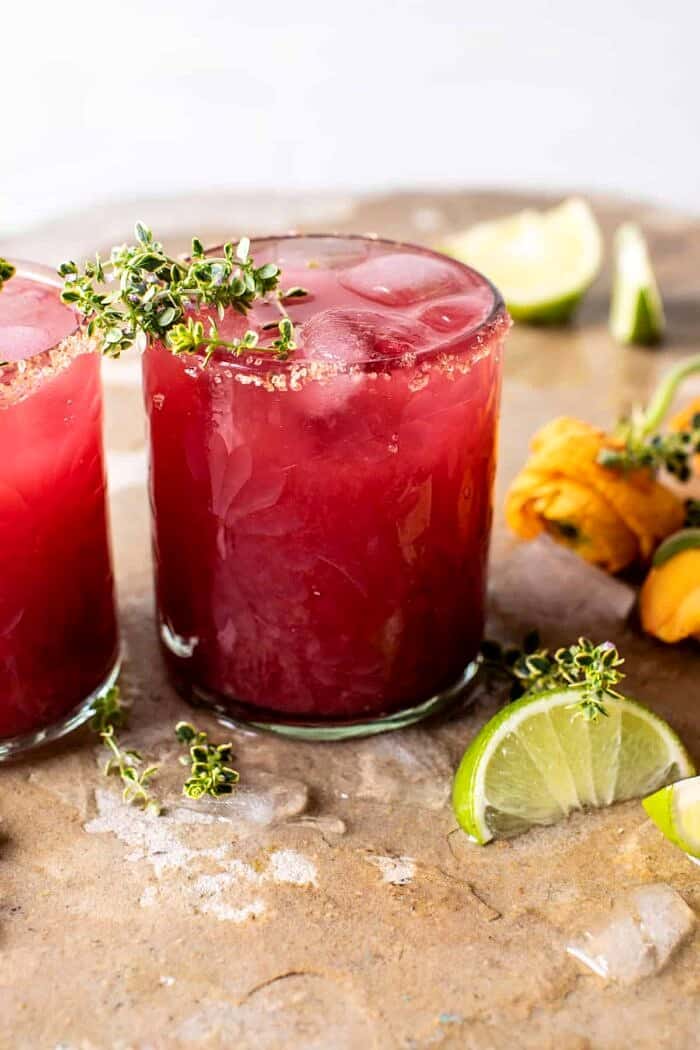 Orange Hibiscus Mai Tai | halfbakedharvest.com close up photo of Orange Hibiscus Mai Tai