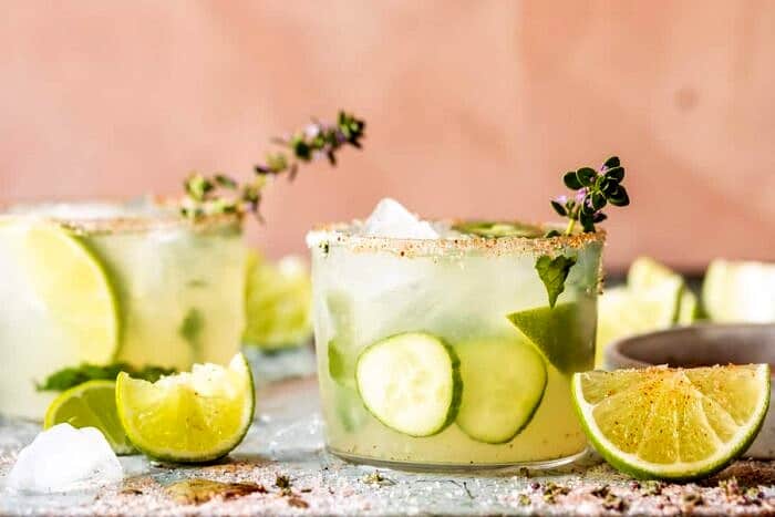 front on horizontal photo of Spicy Cucumber Margarita