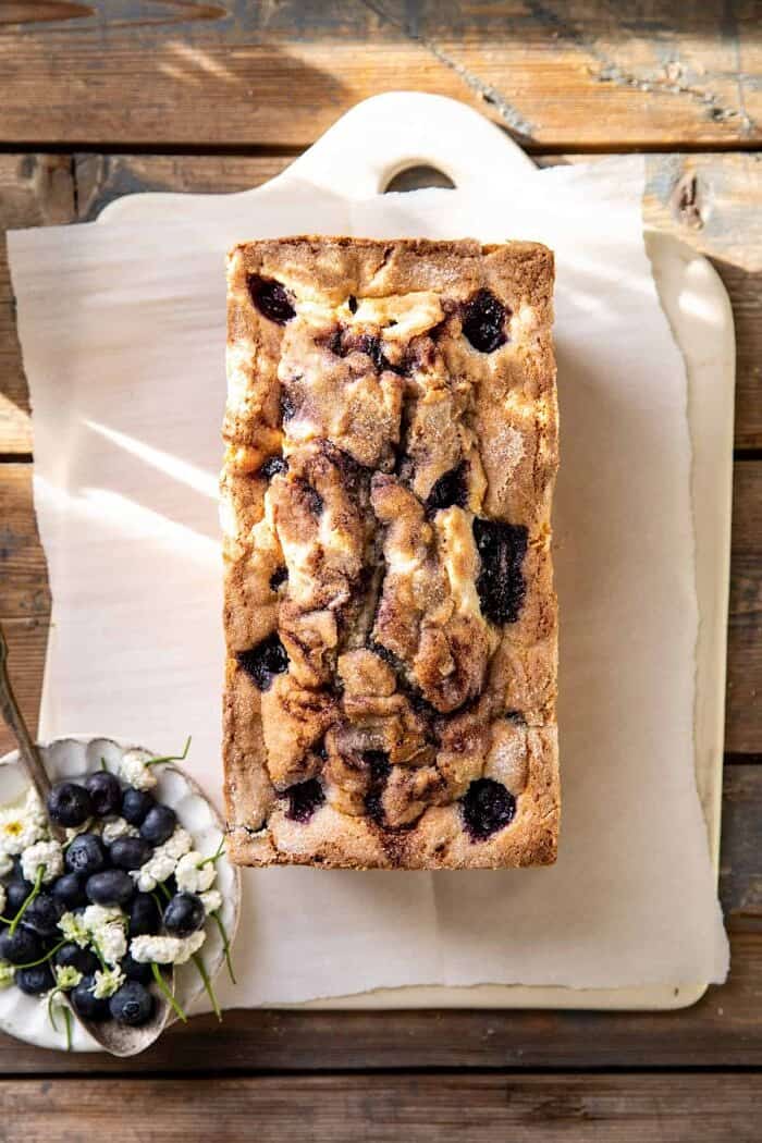 Blueberry Lemon Thyme Cake before adding glaze