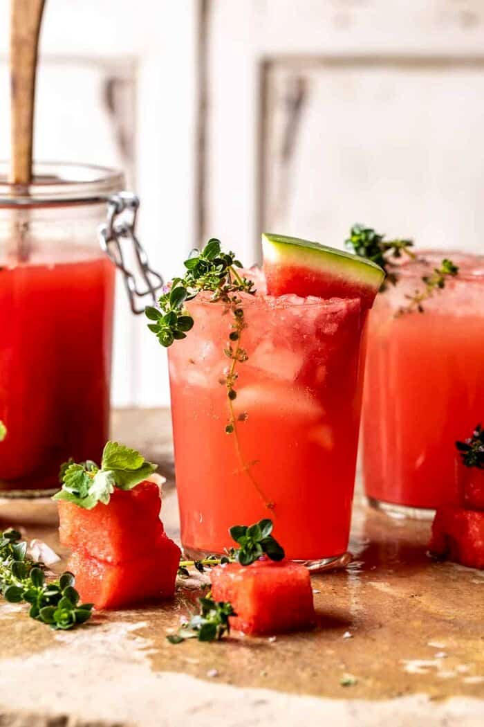 Lemon-Thyme Vodka Watermelon Lemonade | halfbakedharvest.com