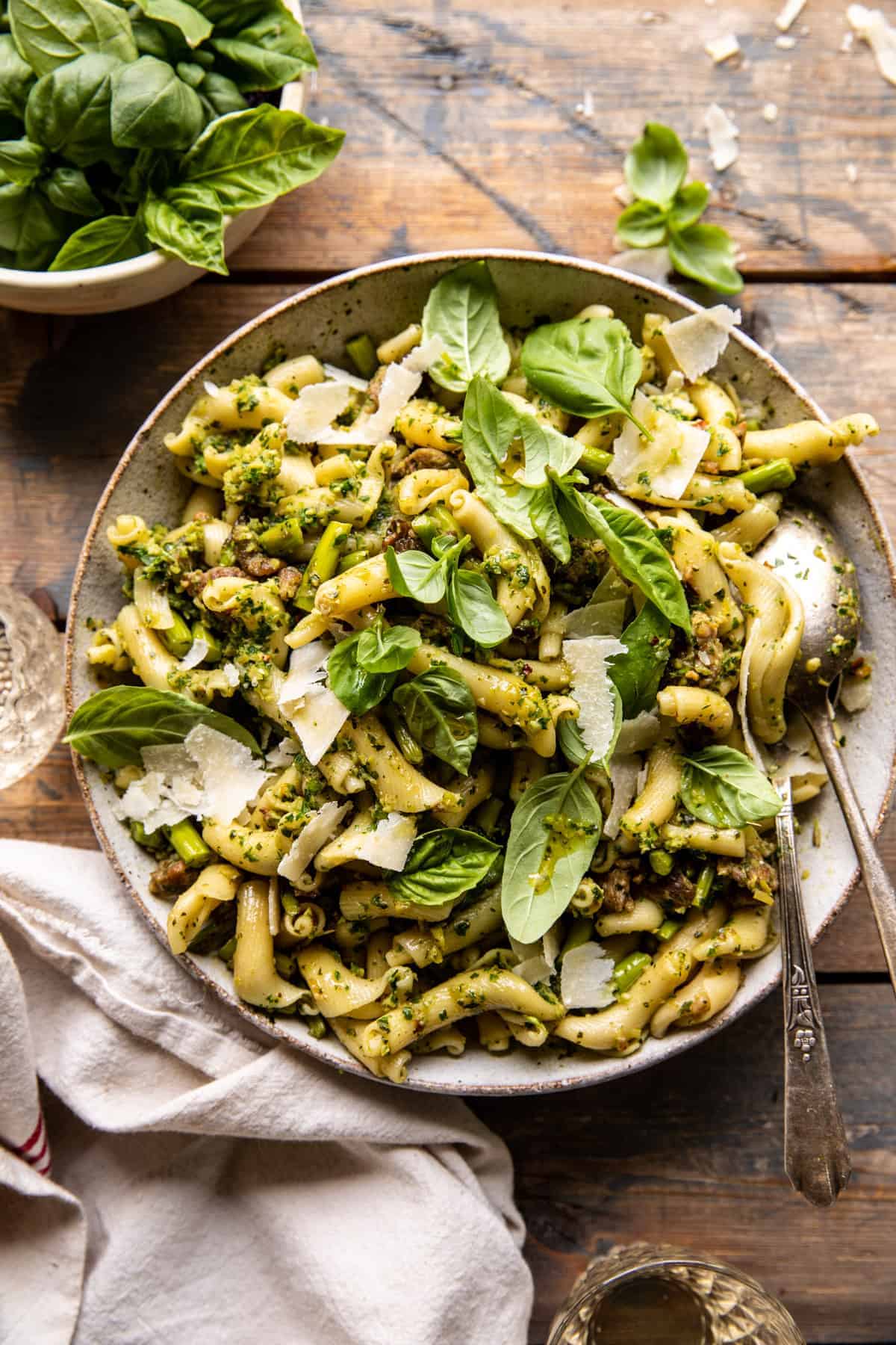 One Pot Lemon Basil, Asparagus, and Sausage Pasta | halfbakedharvest.com