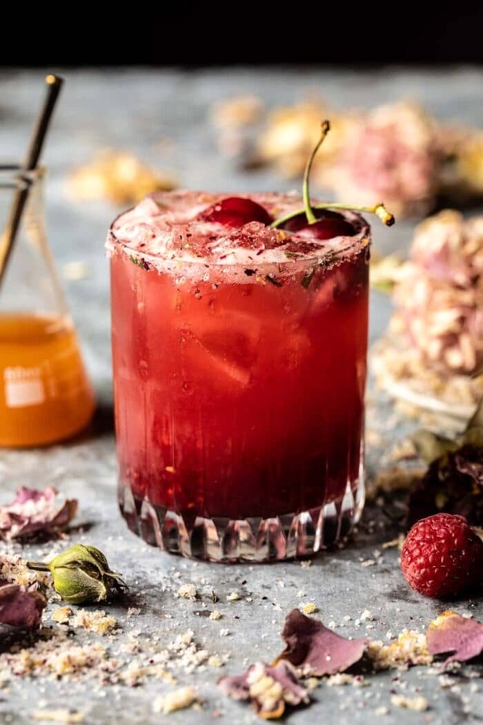 The Hermione Granger Cocktail | halfbakedharvest.com side angled photo of The Hermione Granger Cocktail