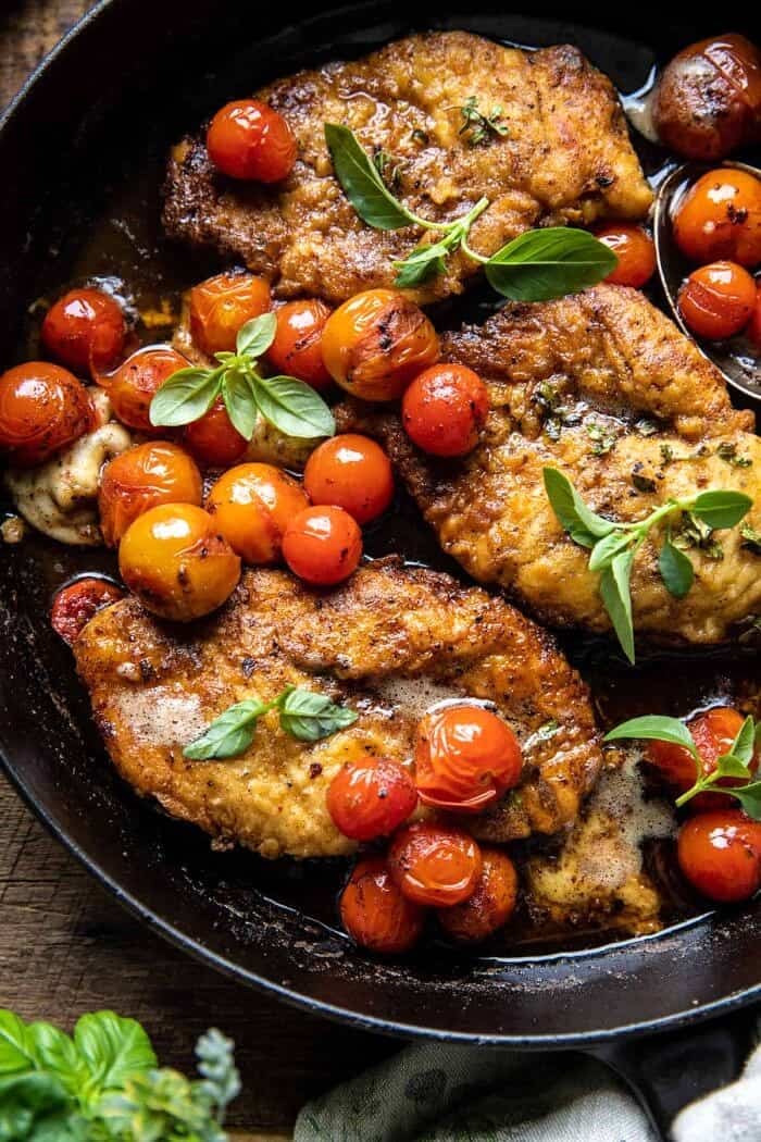 20 Minute Florentine Butter Chicken with Burst Cherry Tomatoes | halfbakedharvest.com