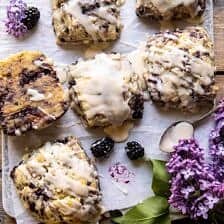 Blackberry Lavender White Chocolate Scones | halfbakedharvest.com