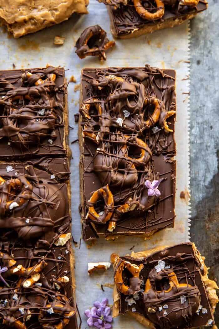 overhead close up photo of Buckeye Crunch Bars