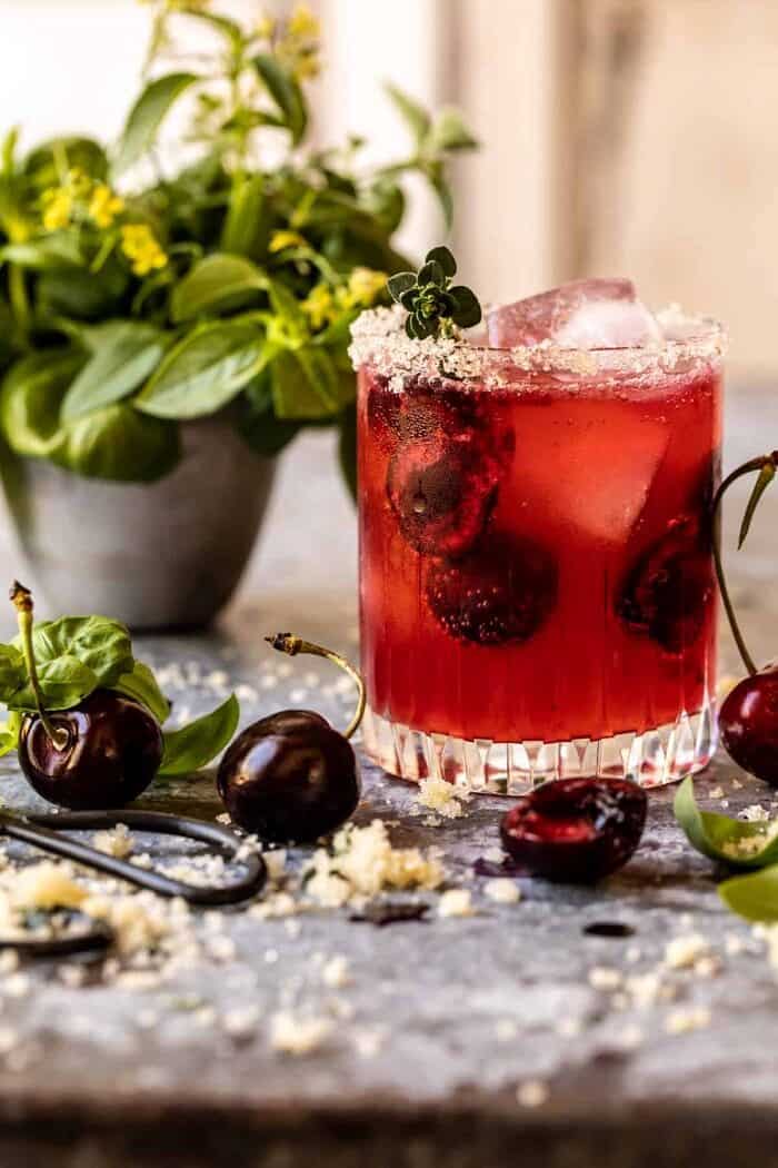 Garden Cherry Bourbon Smash | halfbakedharvest.com