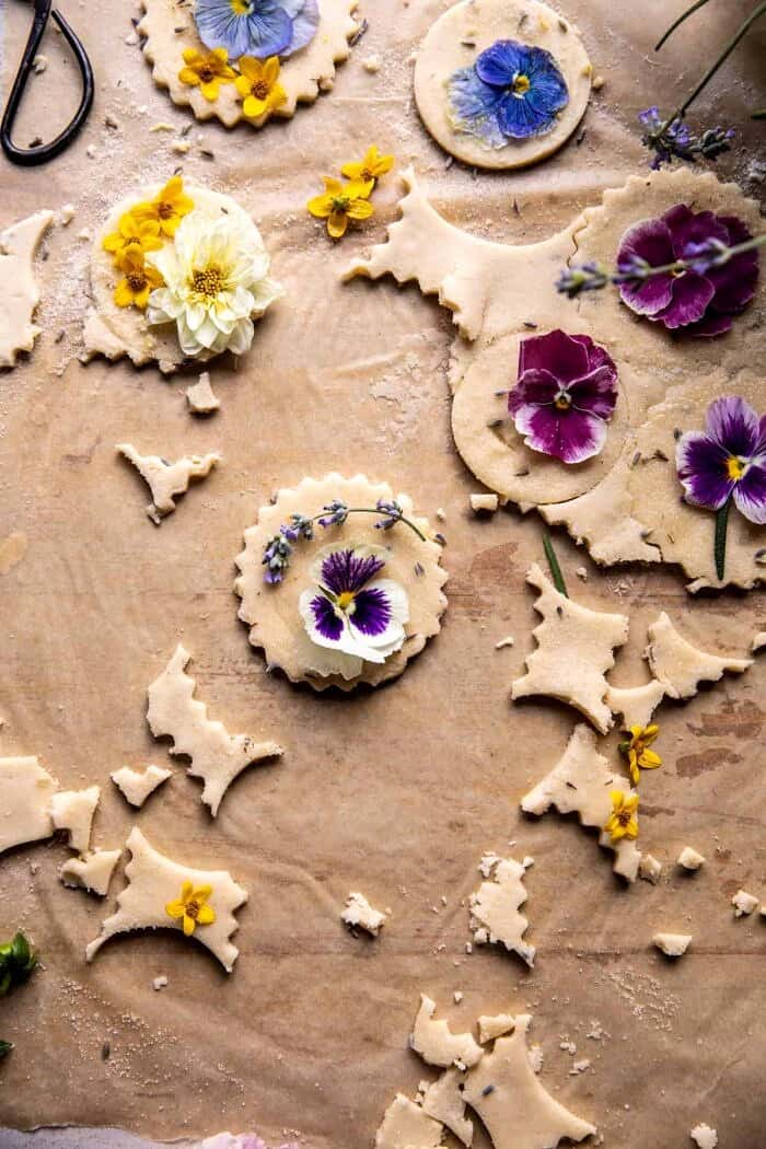 overhead prep photo of Lavender Lemon Sugar Cookies