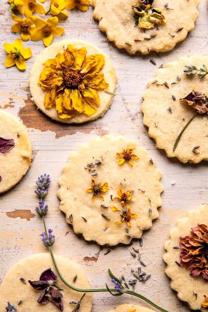 overhead photo of Lavender Lemon Sugar Cookies 