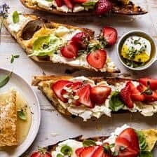 Marinated Goat Cheese Strawberry Crostini | halfbakedharvest.com