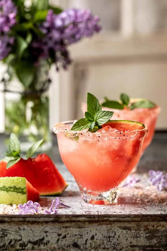 sie angled photo of Smoky Watermelon Lemon Margarita 