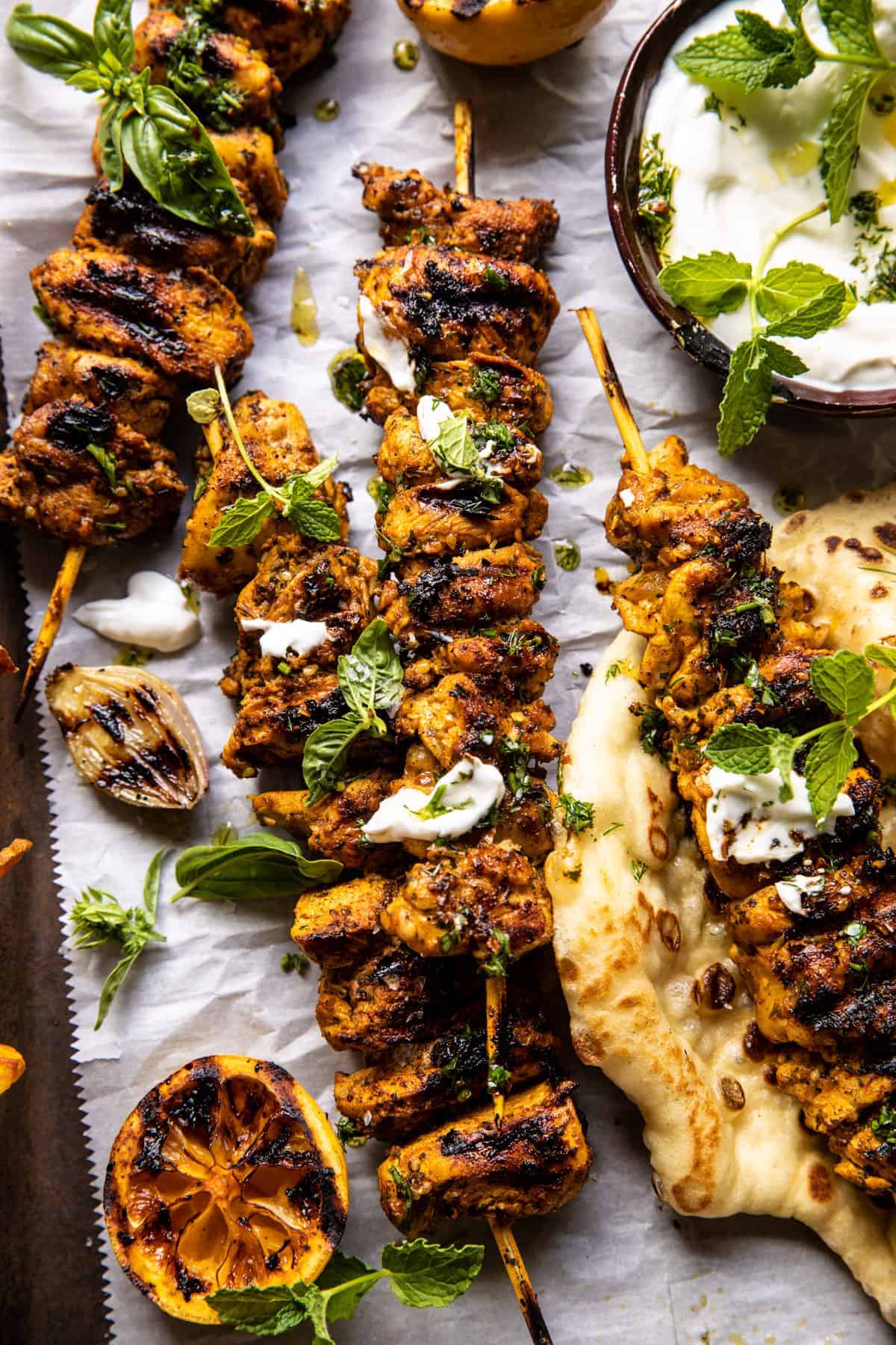 Grilled Chicken Shawarma with Golden Butter Fries and Garlic Sauce | halfbakedharvest.com