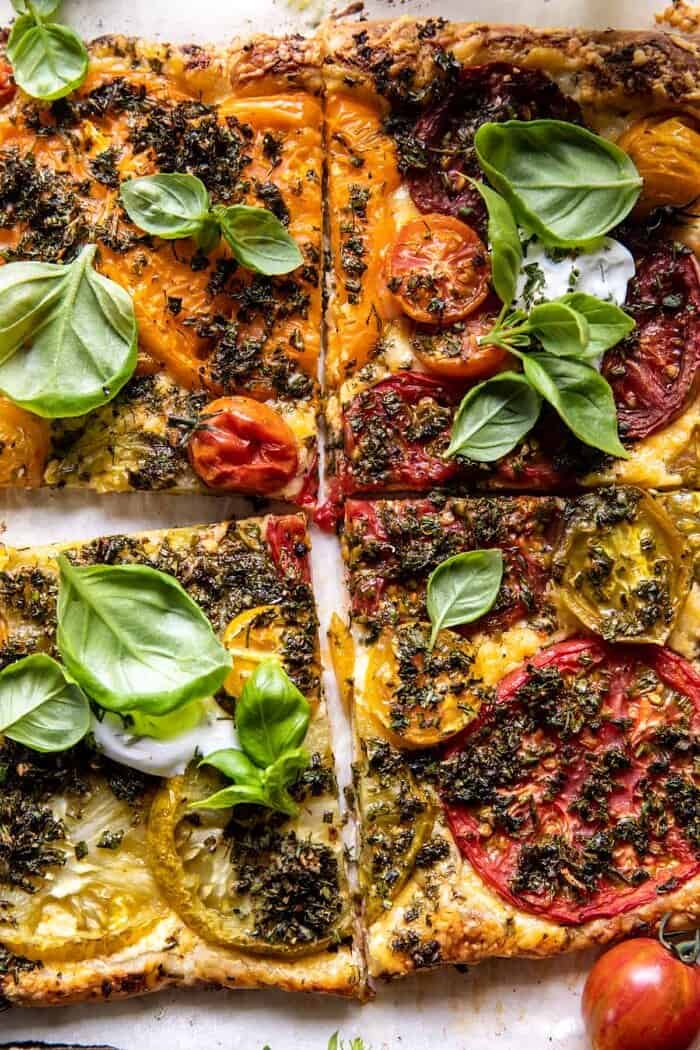 Roasted Tomato Cheddar Tart with Ranch Seasoning | halfbakedharvest.com