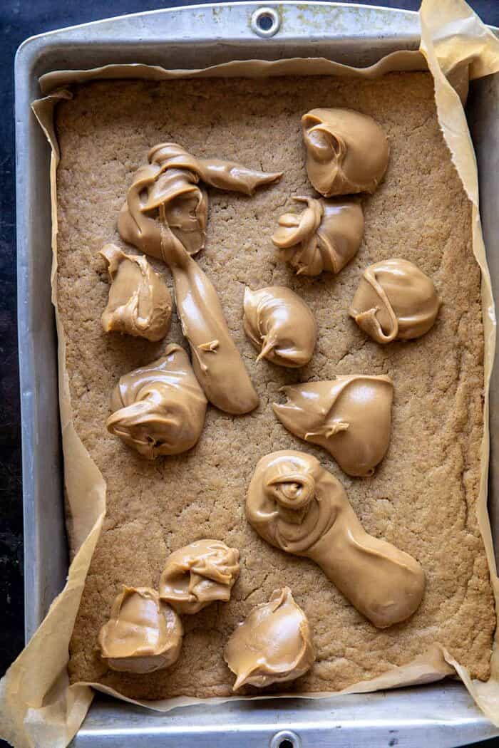 Peanut Butter Bars before adding chocolate 