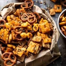 Everything Ranch Cheese and Pretzel Snack Mix | halfbakedharvest.com
