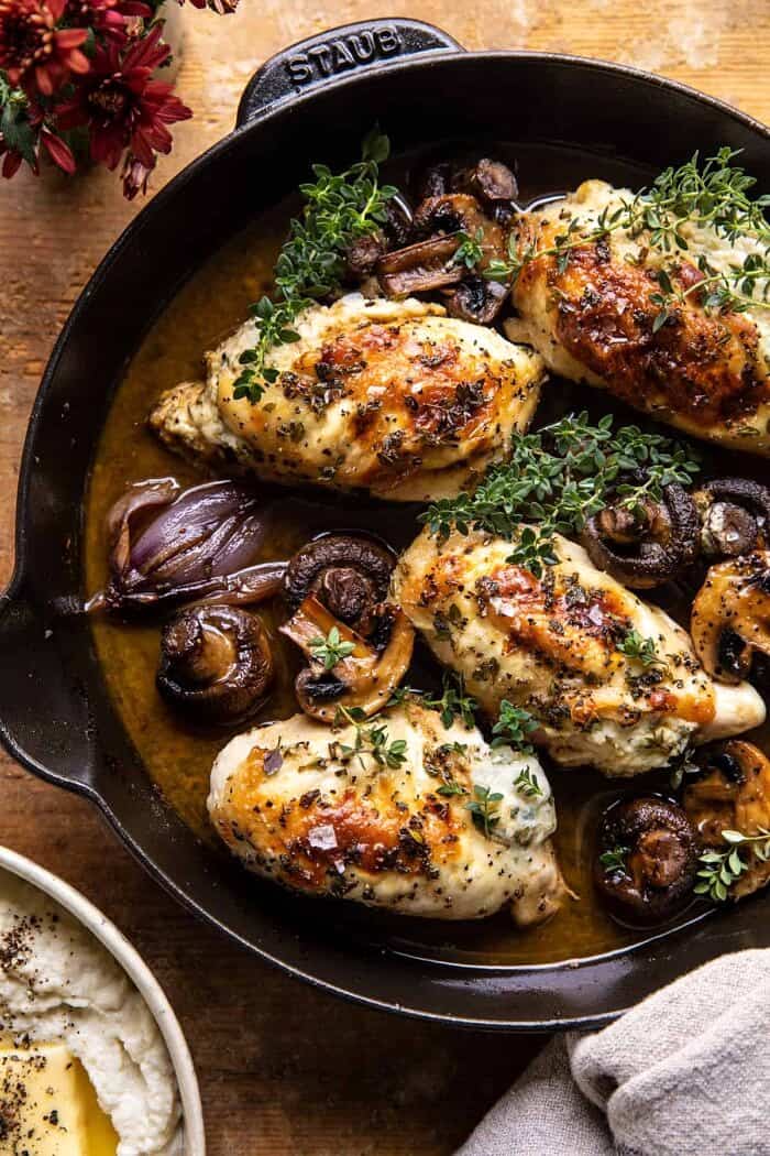 Herbed Ricotta Stuffed Chicken In White Wine Pan Sauce | halfbakedharvest.com