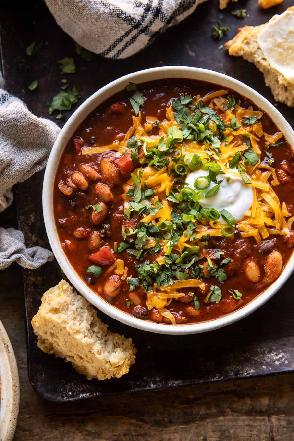 Healthy Slow Cooker Chipotle Bean Chili | halfbakedharvest.com