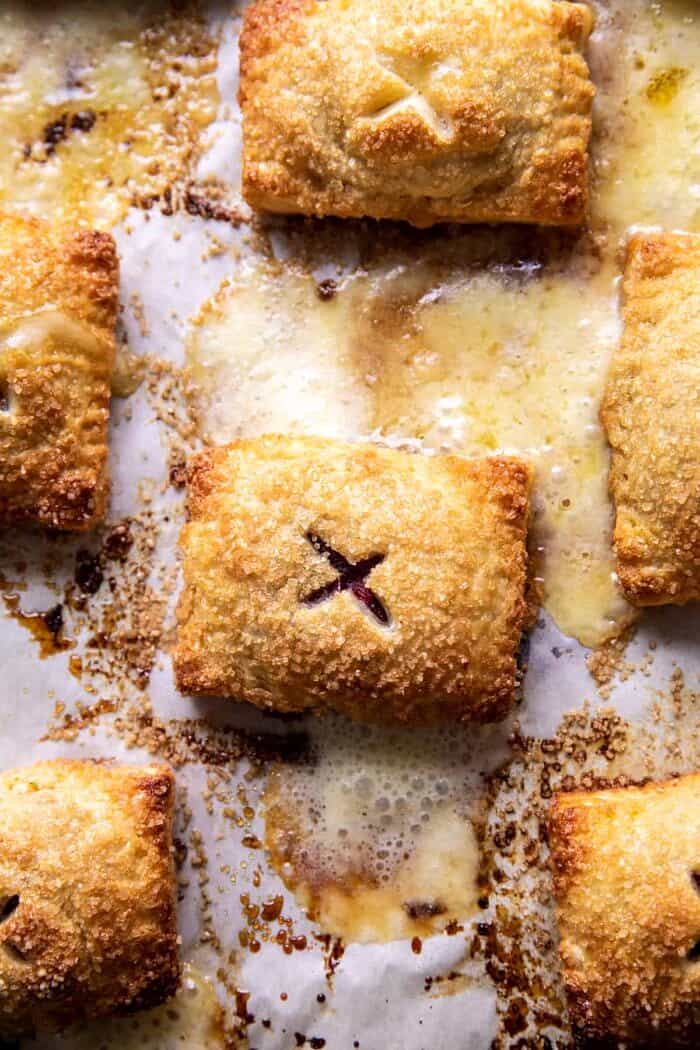 Pastry Wrapped Cranberry Baked Brie Bites on baking sheet