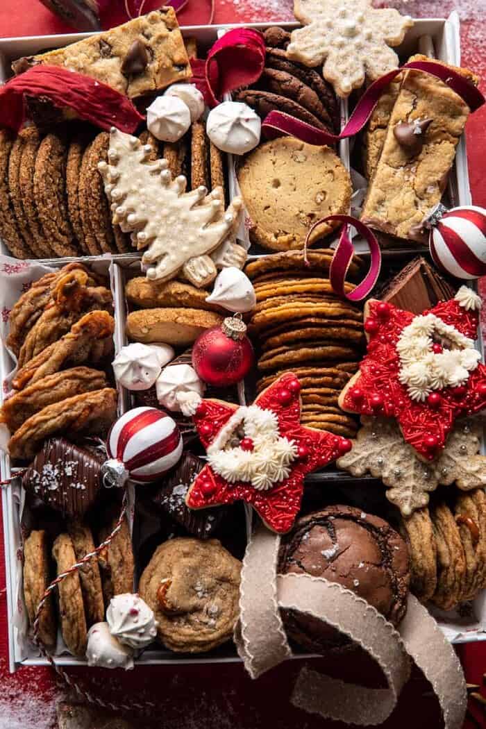 2020 Holiday Cookie Box | halfbakedharvest.com overhead photo of 2020 Holiday Cookie Box