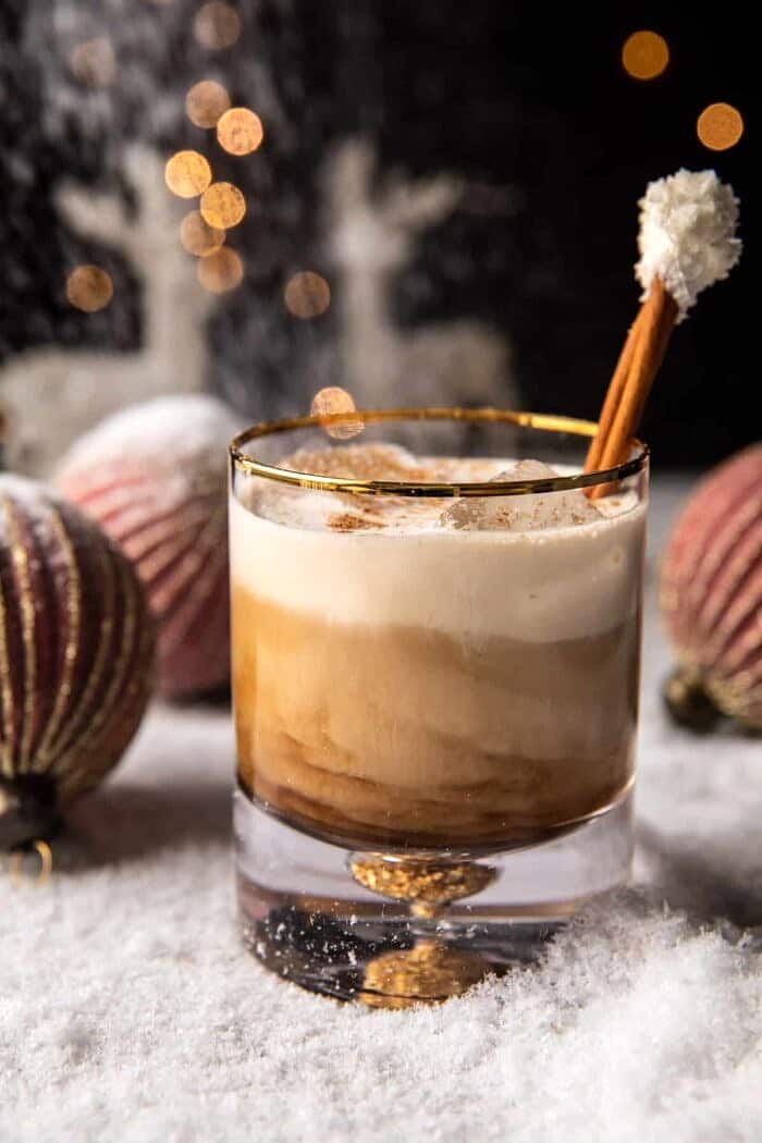 Creamy Coconut White Russian | halfbakedharvest.com Side angled photo of Creamy Coconut White Russian