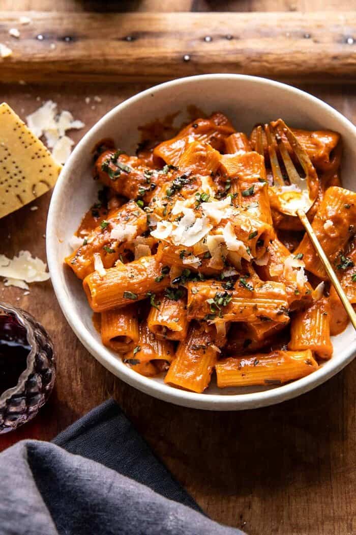 Spicy Pesto Pasta Alla Vodka | halfbakedharvest.com